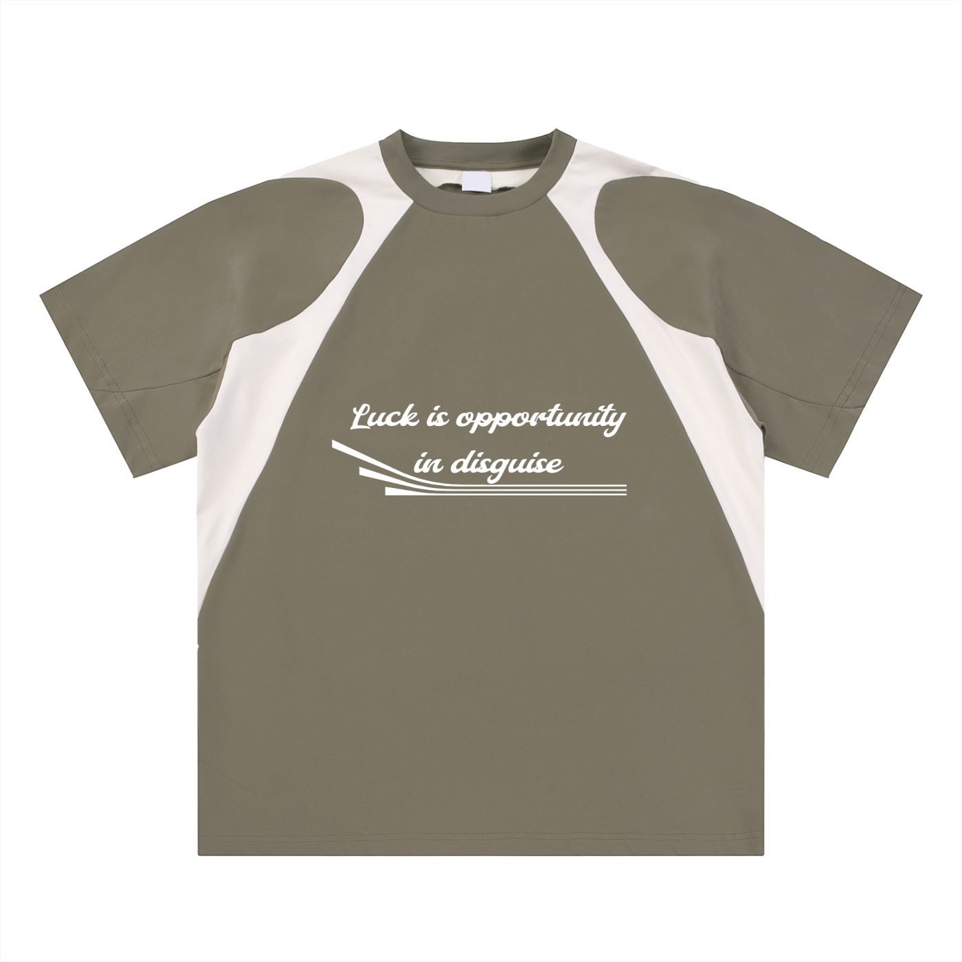Contrast Panel Cotton T-Shirt