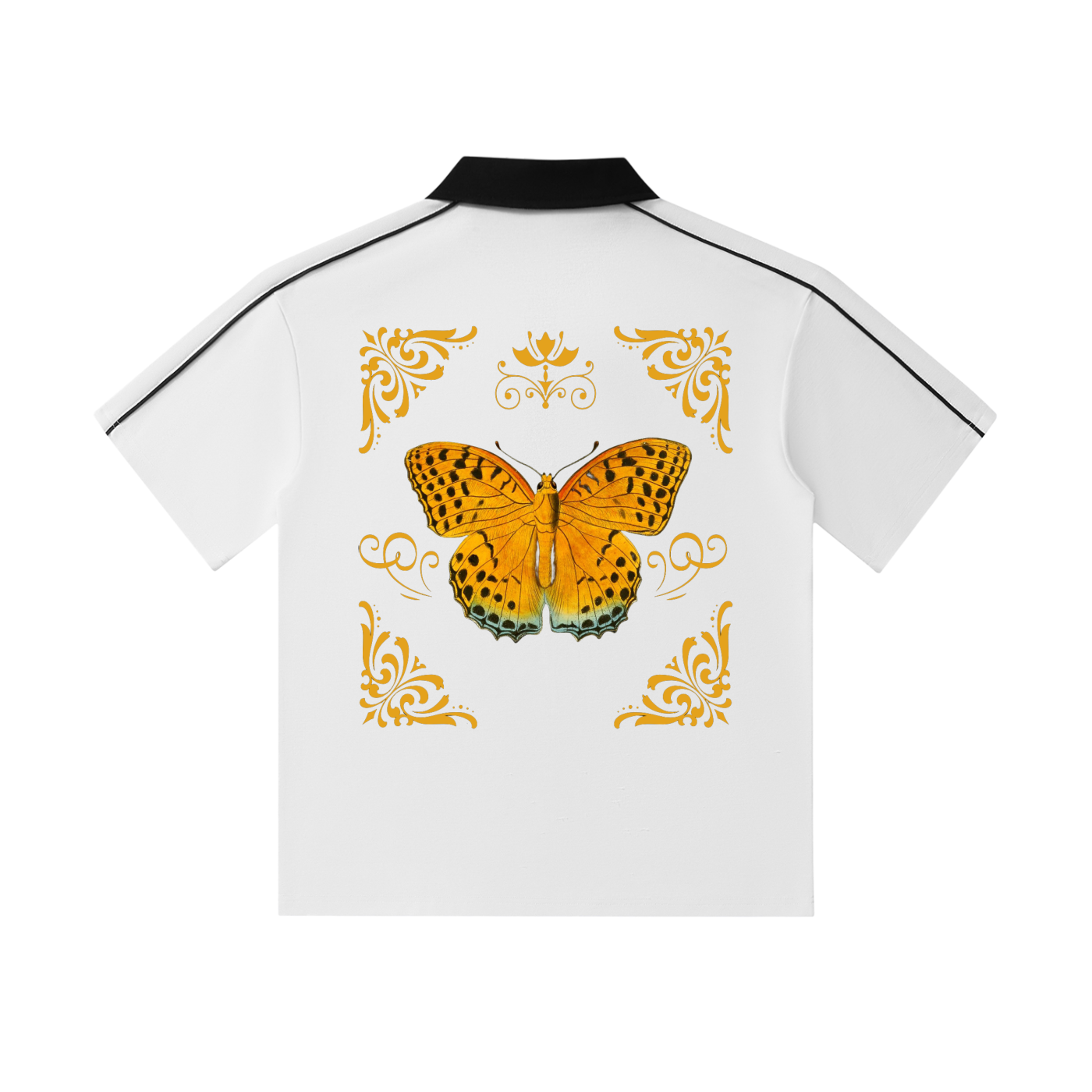 Contrast Collar Short-Sleeve Polo Shirt