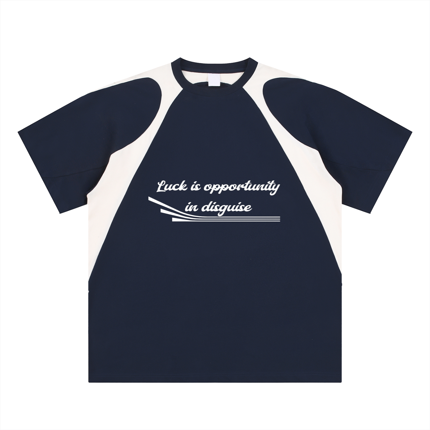 Contrast Panel Cotton T-Shirt