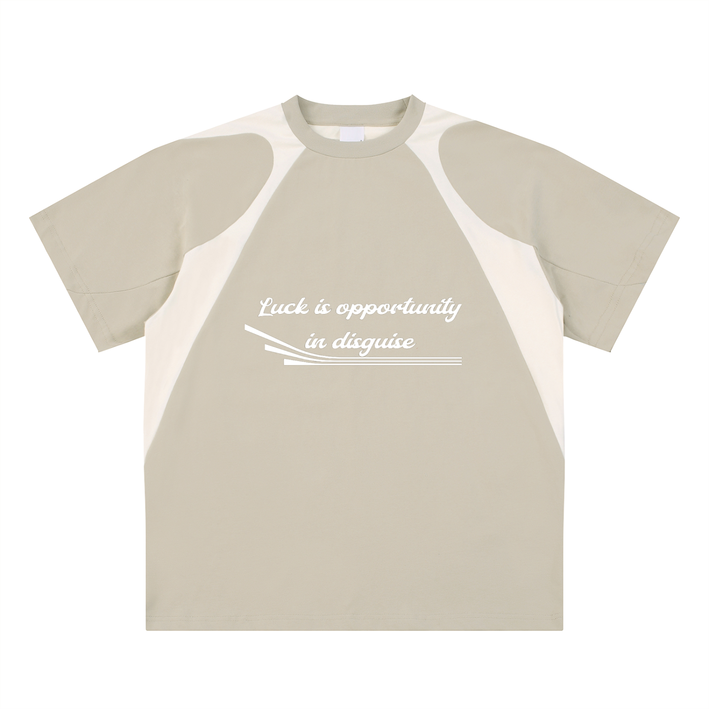 Contrast Panel Cotton T-Shirt