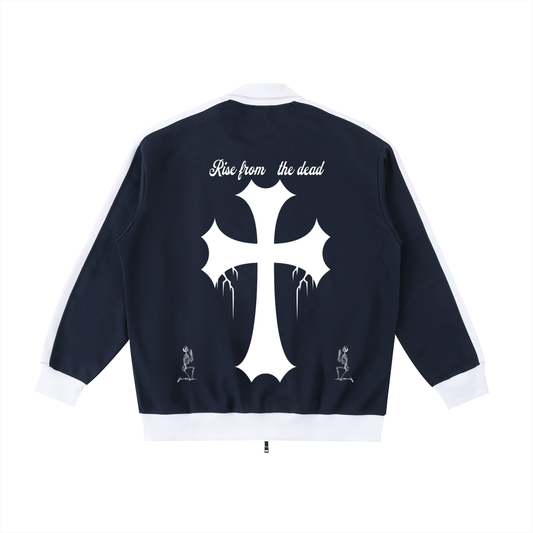 Contrast Trim Stand Collar Jacket