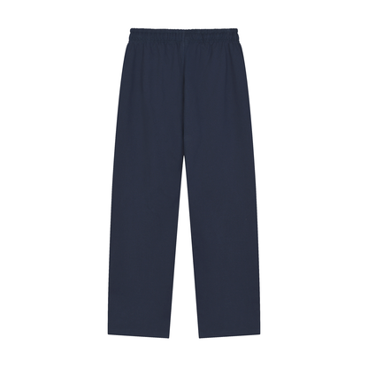 Solid Color Straight-Leg Sweatpants