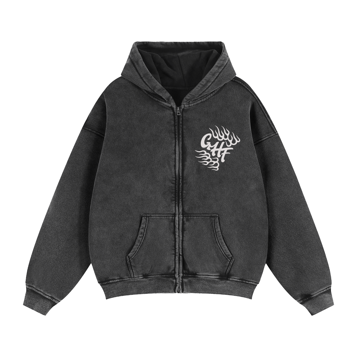 Zip-Through Boxy Fleece Hoodie