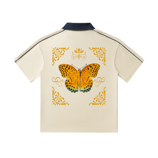 Contrast Collar Short-Sleeve Polo Shirt