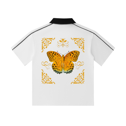 Contrast Collar Short-Sleeve Polo Shirt
