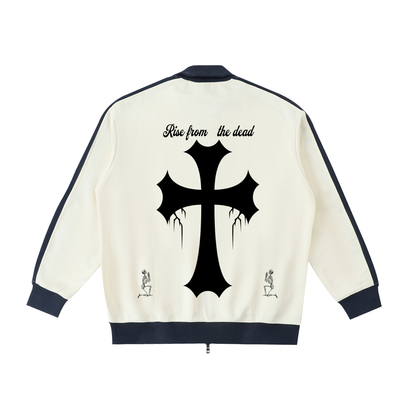 Contrast Trim Stand Collar Jacket
