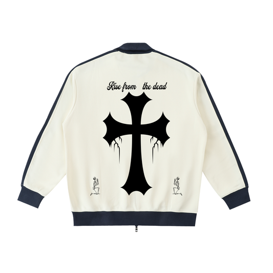 Contrast Trim Stand Collar Jacket