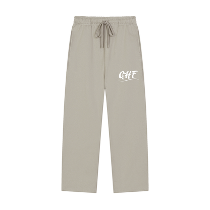 Solid Color Straight-Leg Sweatpants