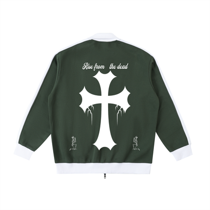 Contrast Trim Stand Collar Jacket