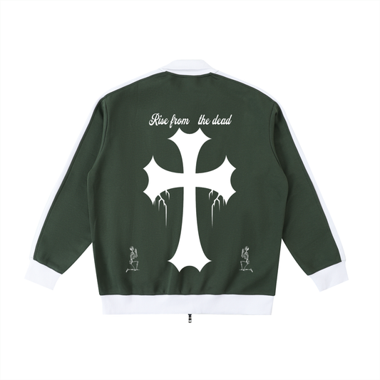 Contrast Trim Stand Collar Jacket
