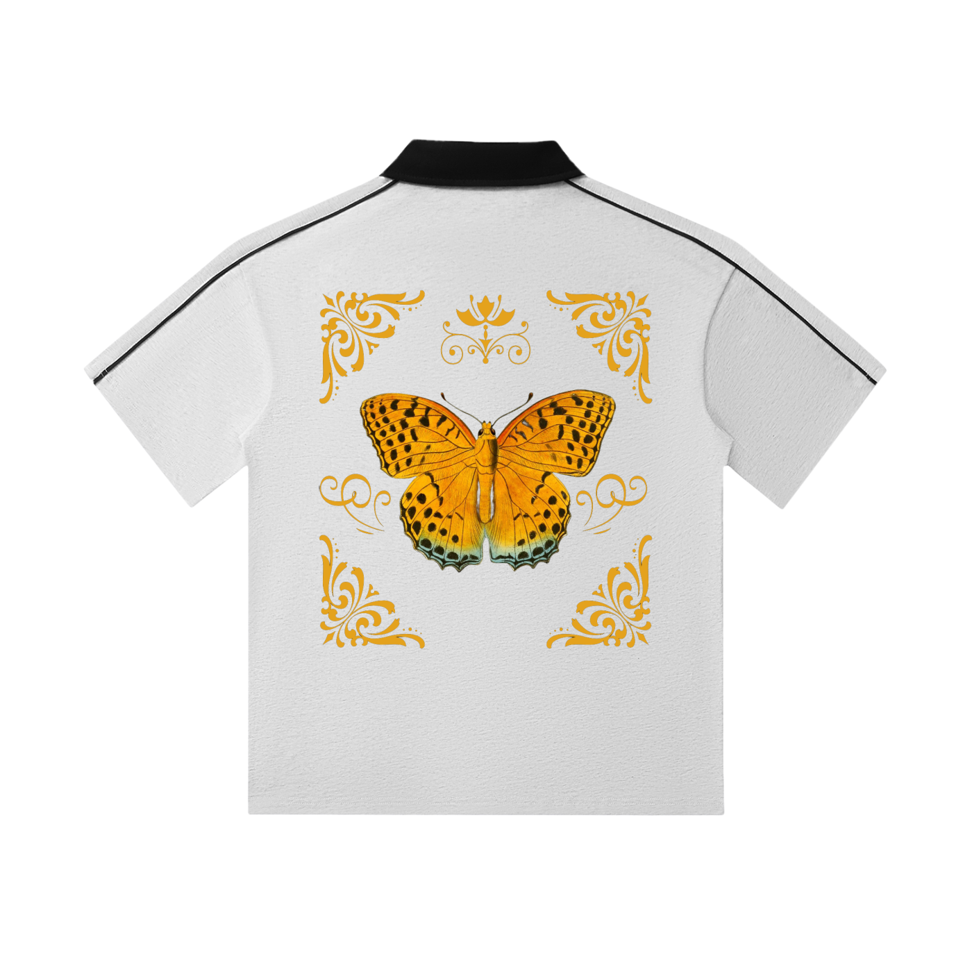Contrast Collar Short-Sleeve Polo Shirt