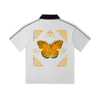 Contrast Collar Short-Sleeve Polo Shirt