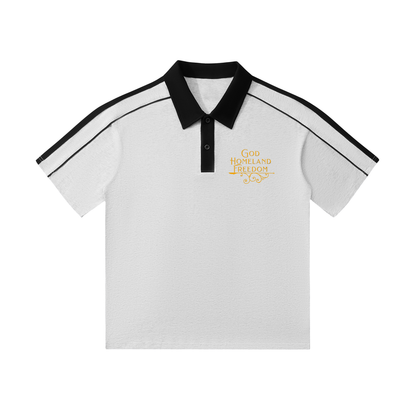 Contrast Collar Short-Sleeve Polo Shirt