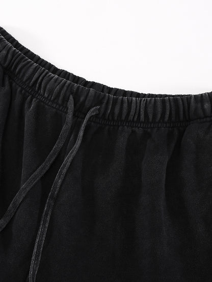 Heavyweight  Vintage Washed  Tiger Stripes Short Pants - 360 GSM
