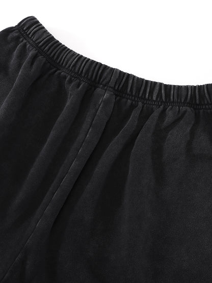 Heavyweight  Vintage Washed  Tiger Stripes Short Pants - 360 GSM